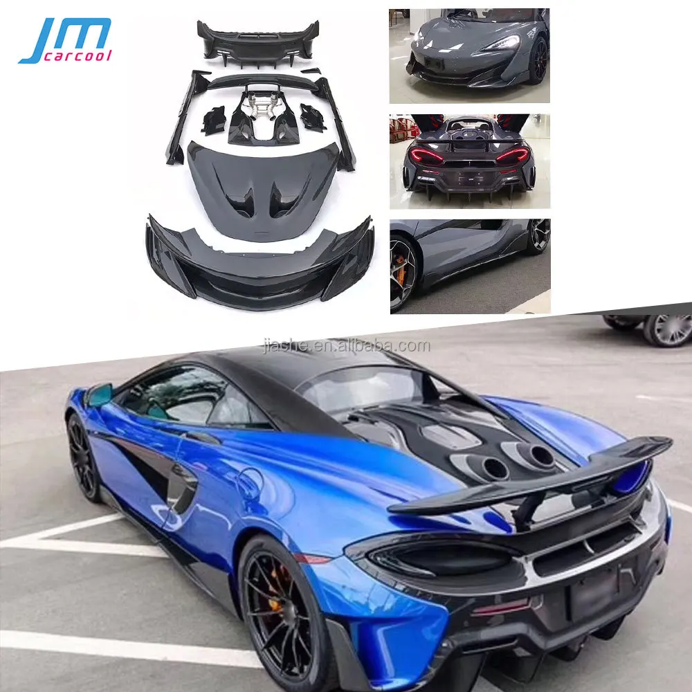 Dry Carbon Fiber Front Bumper Lip Rear Diffuser Side Skirts Rear Spoiler For McLaren 540C 570S Body Kits 600L Style