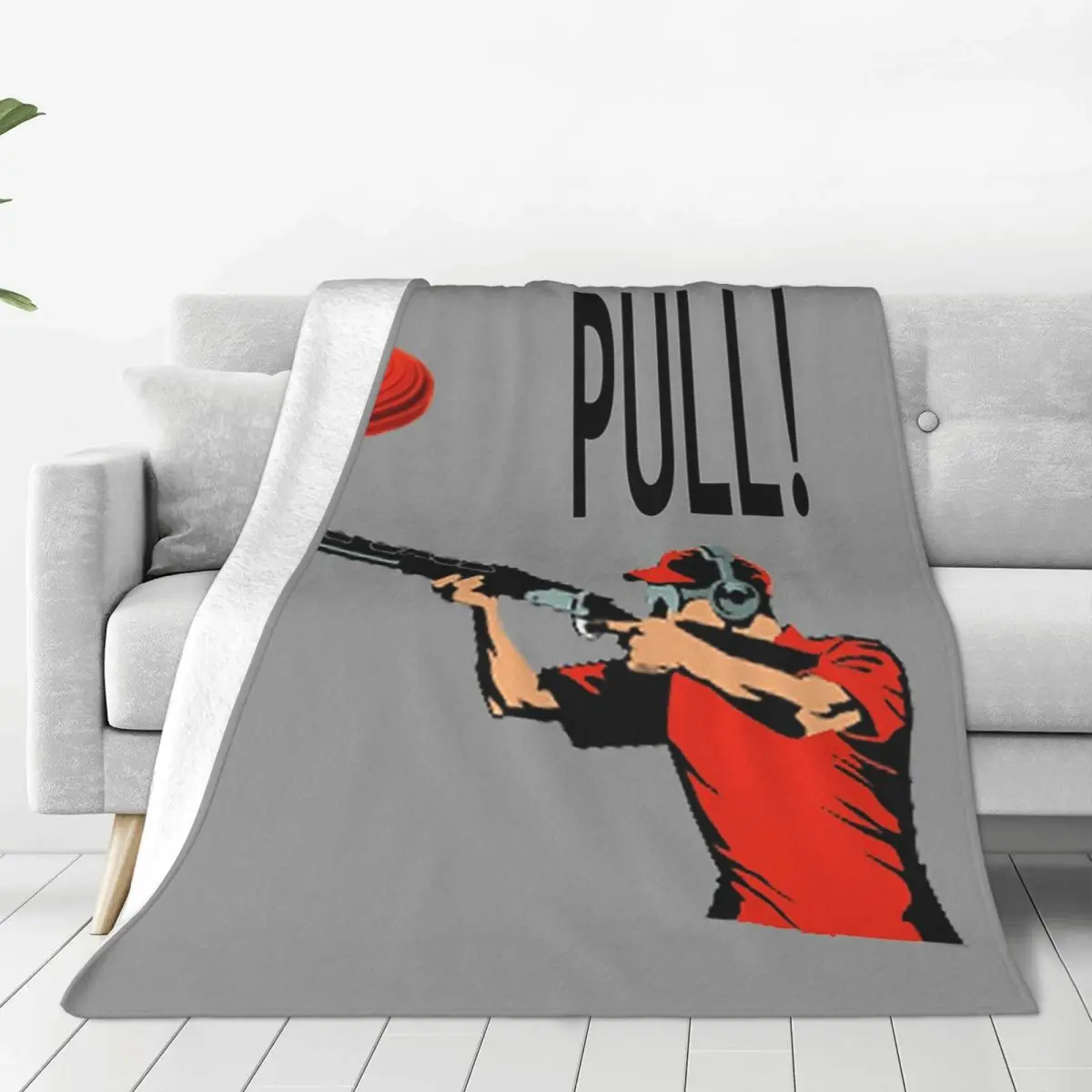 Skeet Clay Shooting Pigeon Trap Bird Hunters Shotgun Shells PULL Blanket Flannel Throw Blanket Bedding for Bed Travel Home Couch