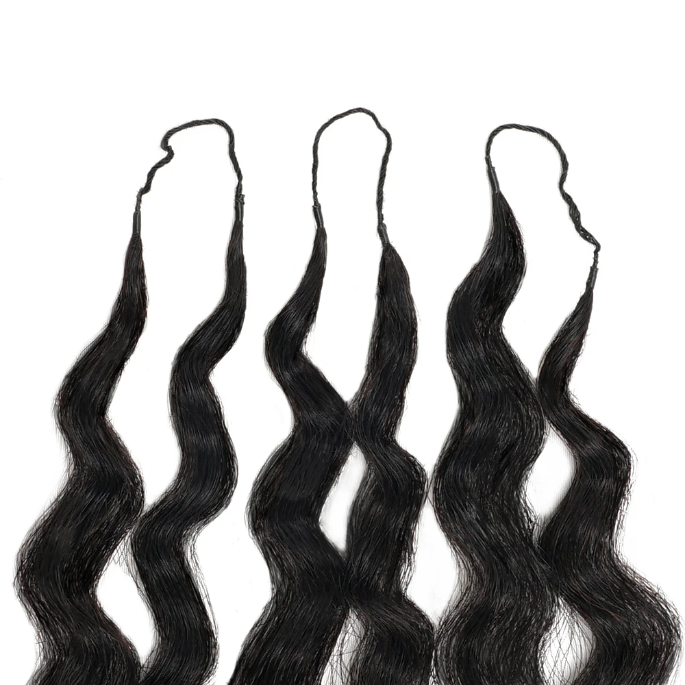 شعر مستعار غريب مستقيم مقسم مسبقًا لتضفير الشعر البشري 100 فروع/مجموعة ضفائر كروشيه بدون عقد غير مرئية مع سلسلة