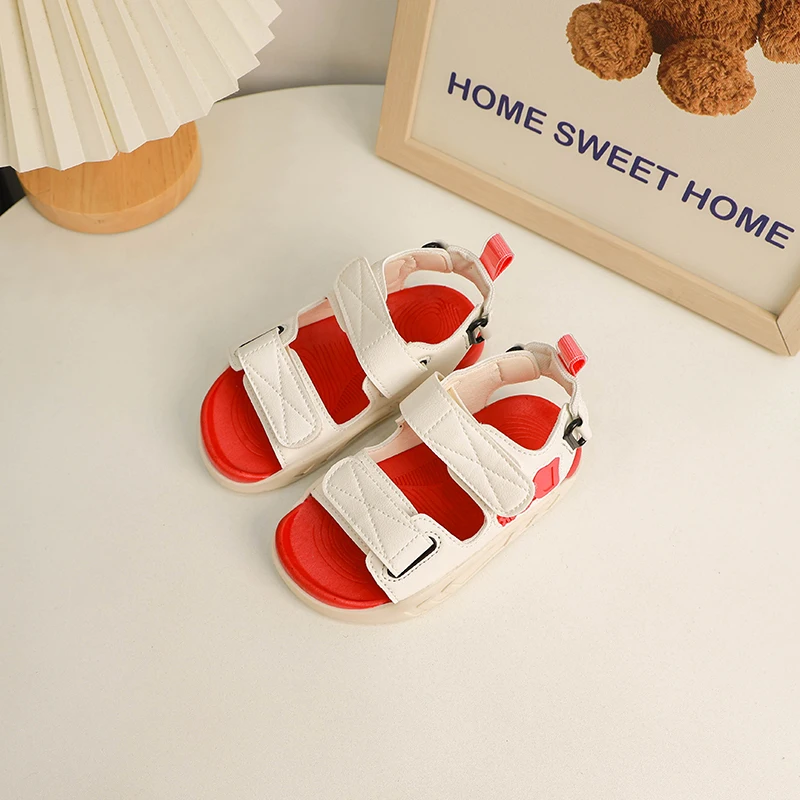 Children's White Beach Sandals 2024 Summer New Girls Black Shoes Kid's Version Of Children Sports Boys Summer Sandalies