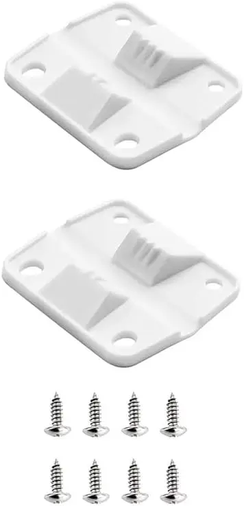 2Pcs White Plastic Cooler Hinges Replacemnt Ice Chest Hinges W/ Mounting Screws Set Compatible with Coleman Cooler