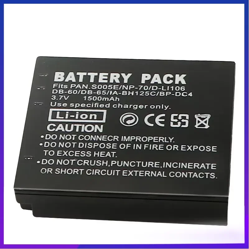 CGA-S005 Batterie For Panasonic Lumix DMC-FX180 LX1 LX2 LX3 FX01 FX07 FX100 1400mAh Camera Battery CGAS005E DB60 NP70