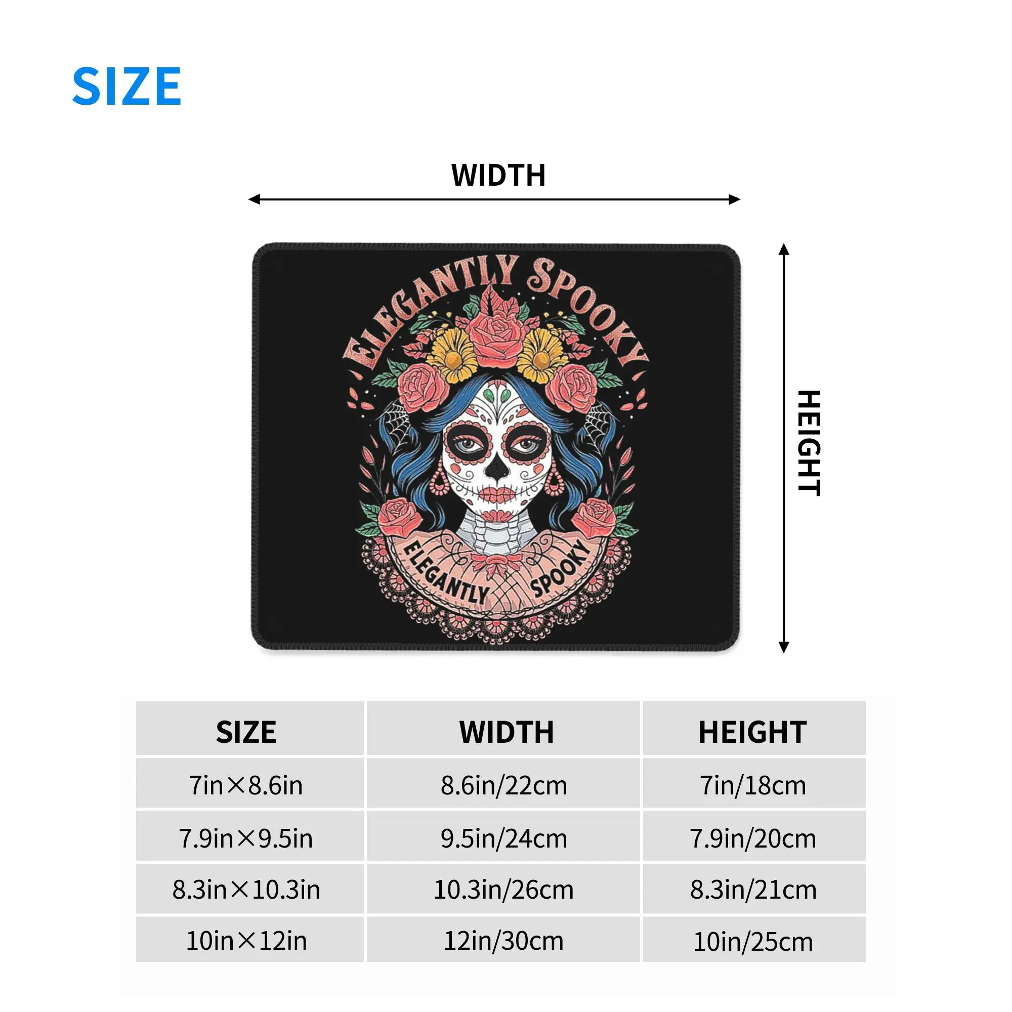 Mexican Catrina Girl Day Of The Dead Sugar Skull Mouse Pad Computer Keyboard Mouse Mat PC Laptop Desk Mat Accessories Table Mats