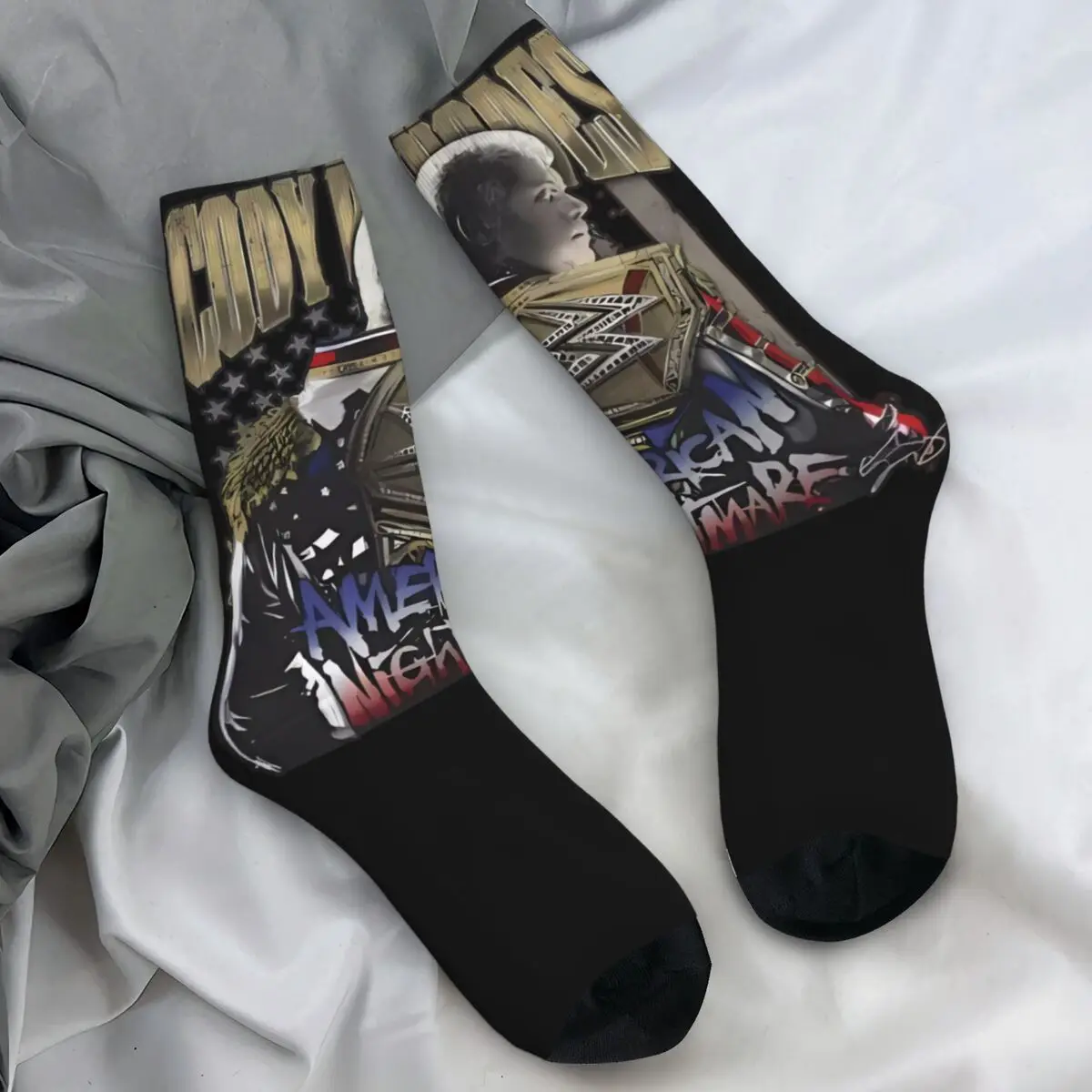 Cody Rhodes Socks roman reigns Leisure Stockings Men's Medium Soft Outdoor Socks Autumn Printed Non Slip Socks