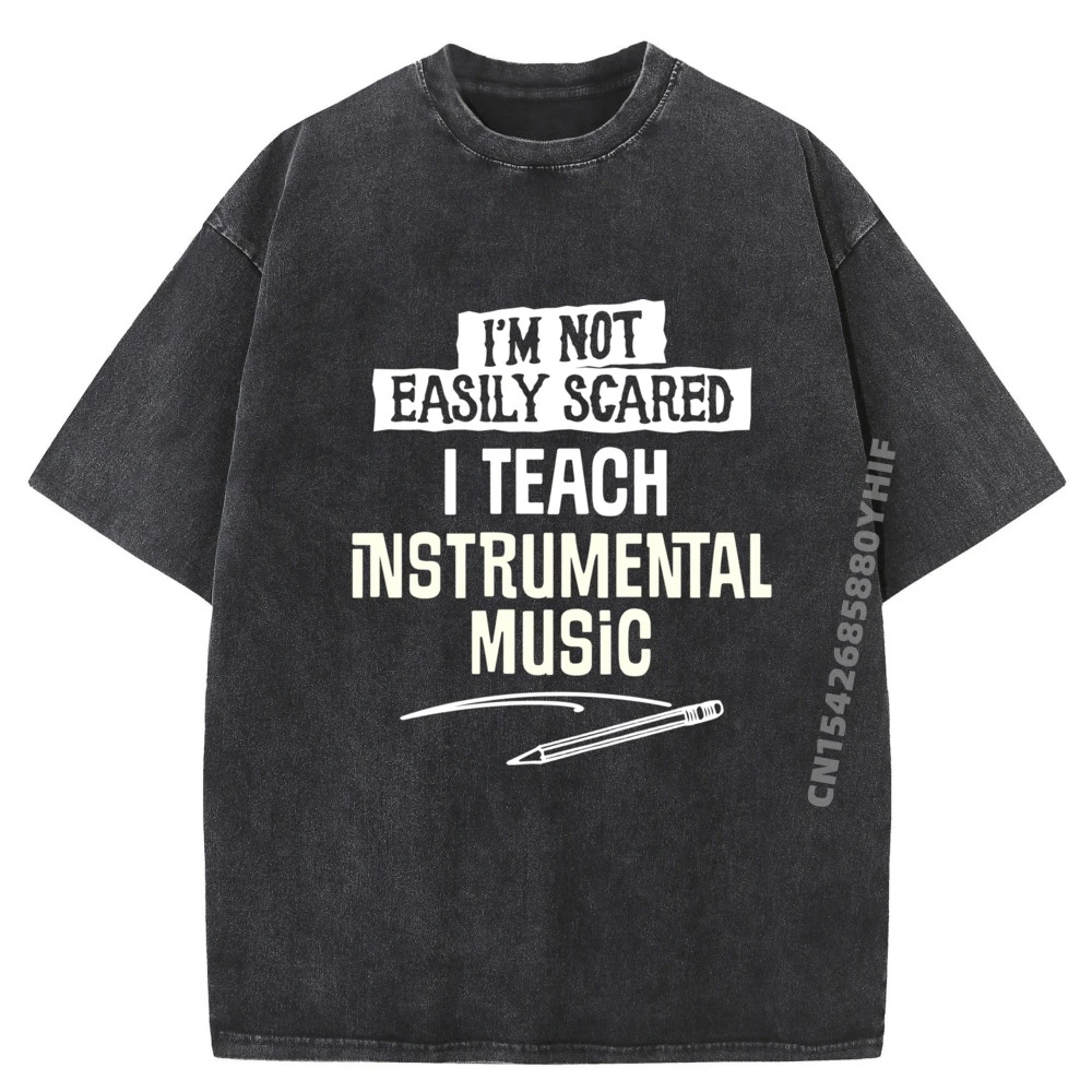 

Gift for Teacher Teach Instrumental T-shirt Man Graphic Tees Classic Washed Shirt Family Tees Loose Woman