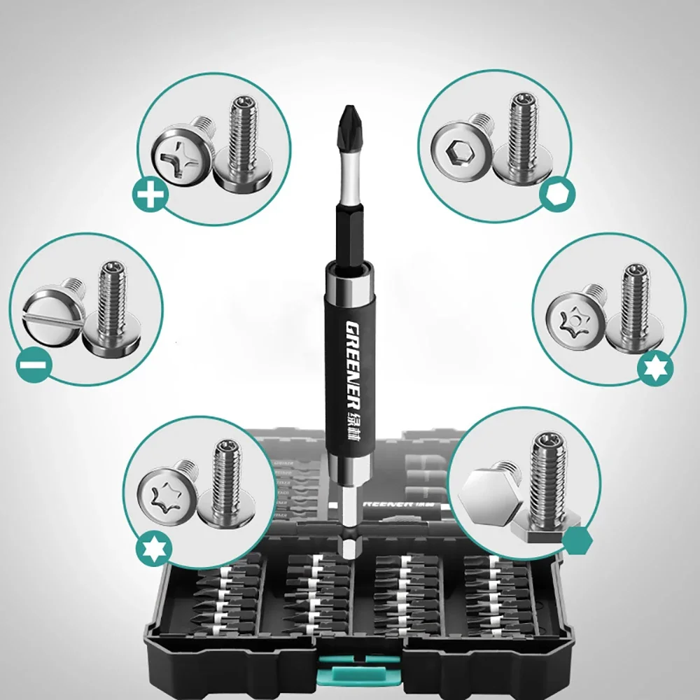 Imagem -02 - Chave de Fenda Batch Head Conjunto Driver de Impacto Doméstico Forte Magnético Interno Hexagonal Cruz Broca Ferramenta Especial para Eletricistas