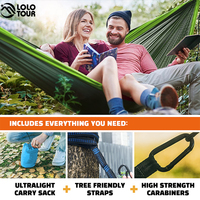 300*175cm Large Parachute Hammock 2-3 People Camping Hammock With Tree Straps Garden Swing Sleeping Bed for Survival Adventure