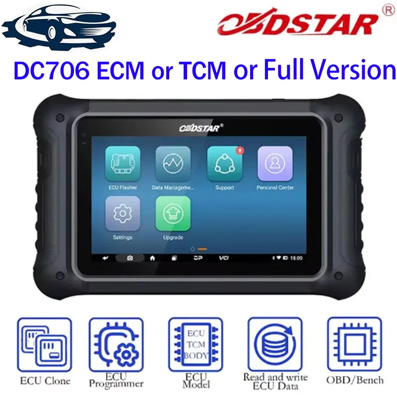 2024 New OBDSTAR DC706 ECU Tool for Car and Motorcycle ECM/ TCM/ BODY ECU Clone with MP001 Set and P003 Adapter