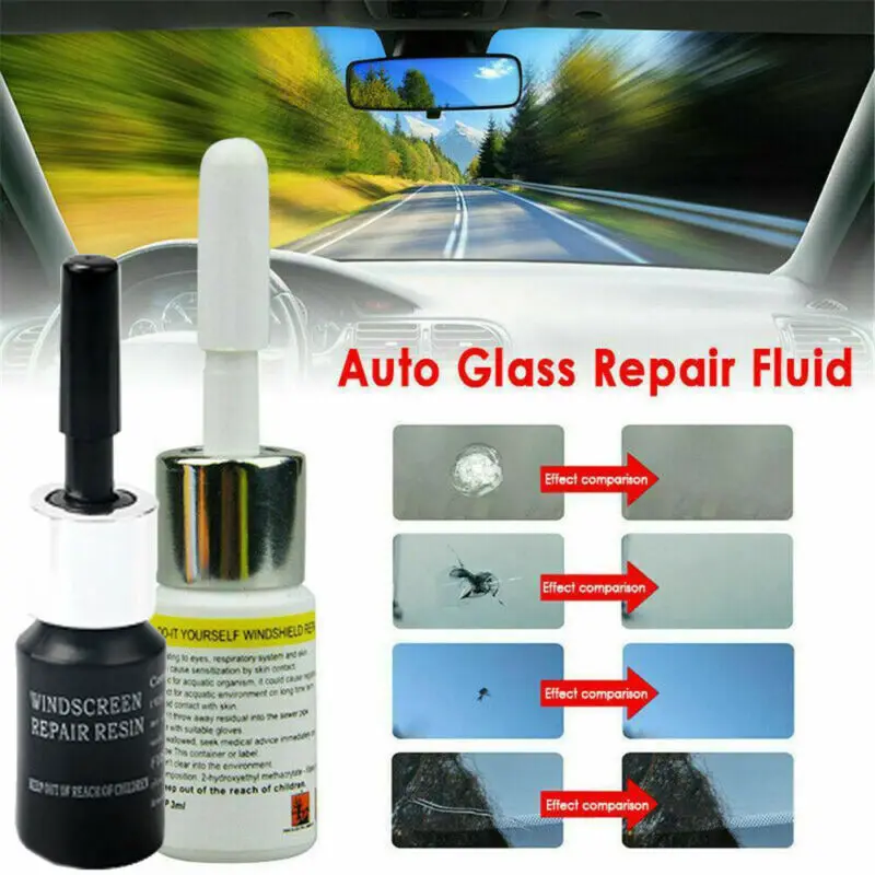 1/2Pcs Car Windshield Windscreen Glass Repair Resin Kit Auto Glass Scratch Repair Fluid Agent Set Scratch Crack Repair