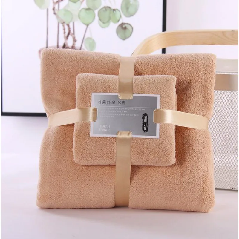Superzachte badhanddoek set van koraalfluweel zeer absorberend sneldrogend_voghion.com