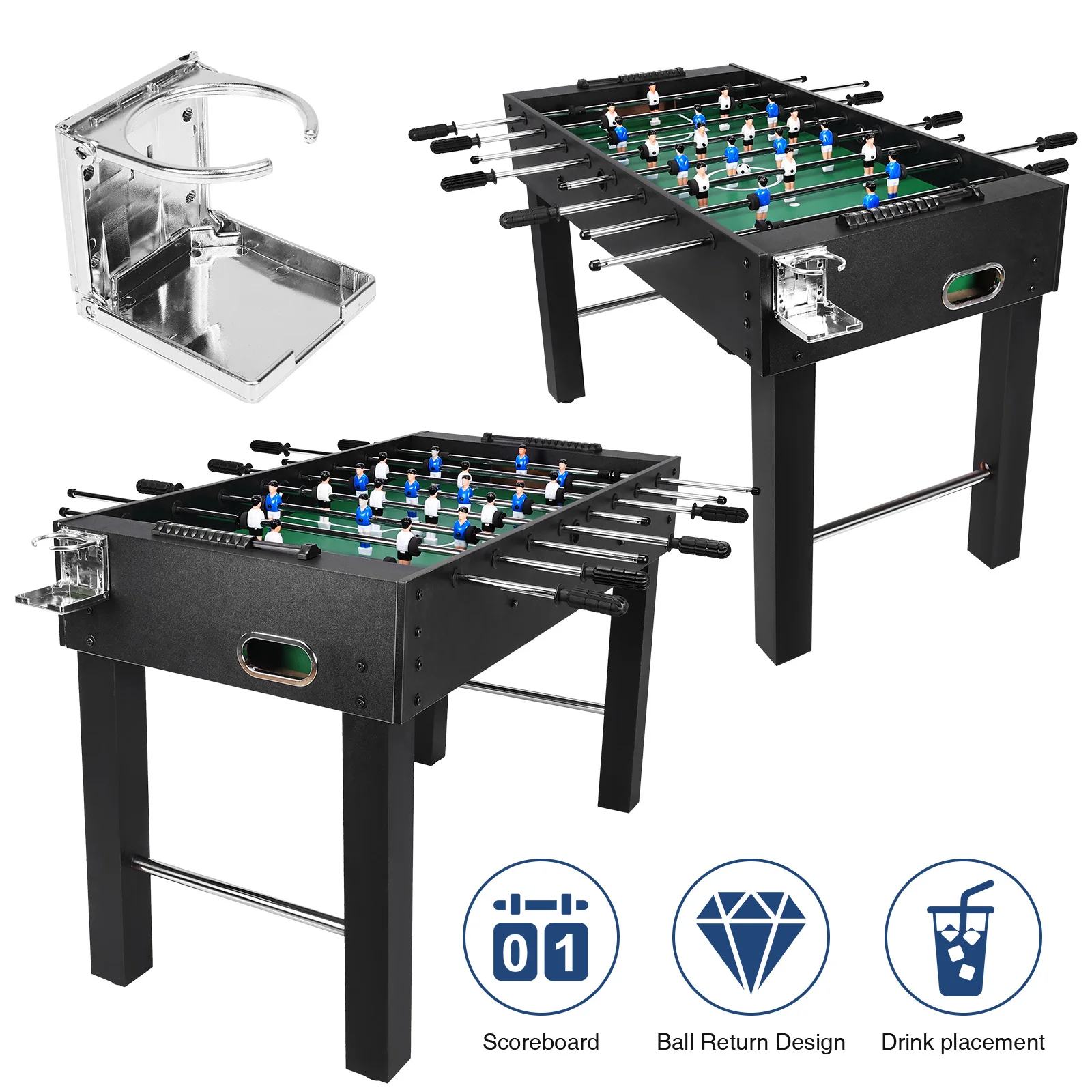 Foosball Table Soccer Table Foot Ball Desk Interaction Game Wear Resist Funny Soccer Playing Machine Full Size Soccer Game Table