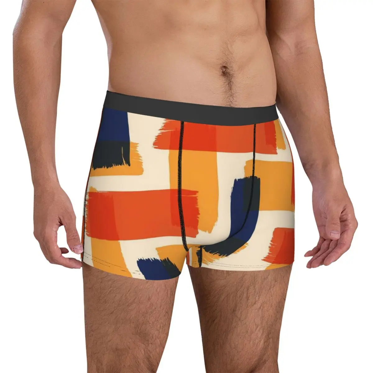 Brush Underwear Red Black Orange Pouch Trenky Boxershorts Design Boxer Brief Comfortable Male Underpants Plus Size