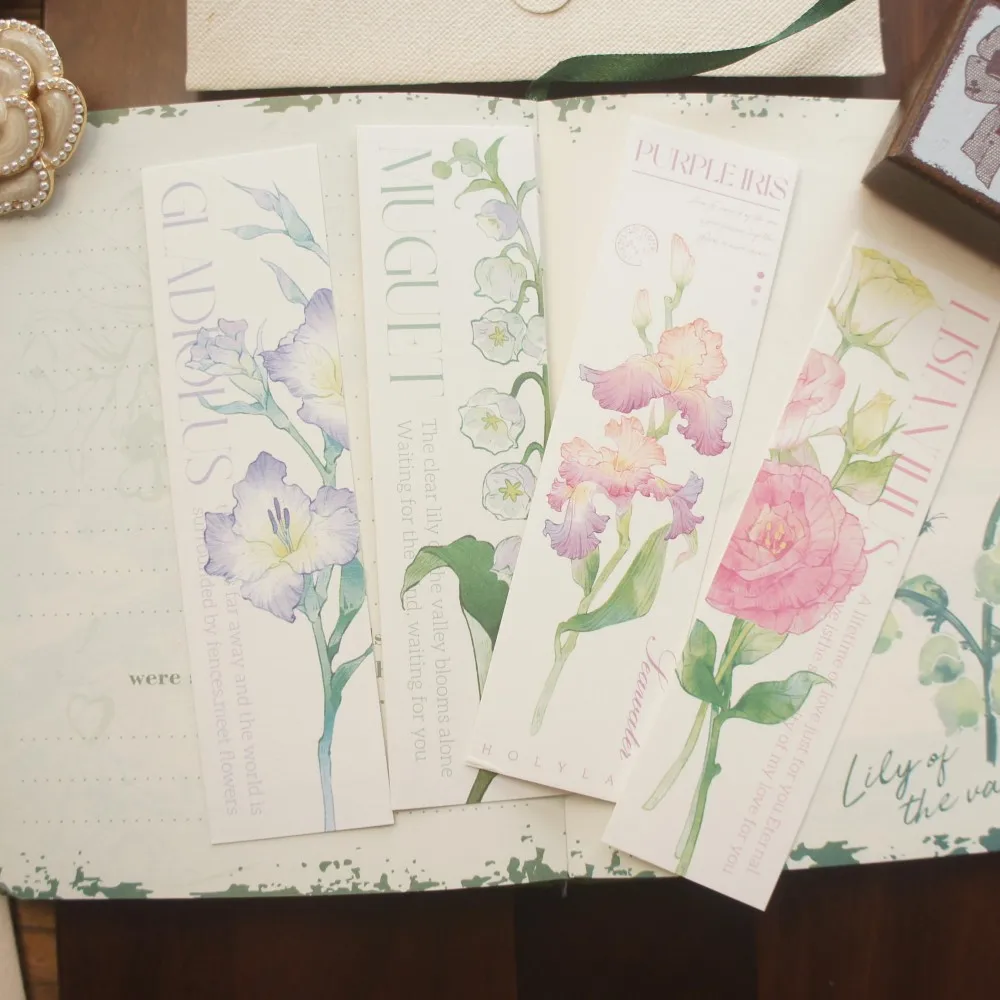 

20 Pcs Plant Flower Catalog Painting Design Craft Paper Cards As Bookmark Tag Gift Decoration Scrapbooking DIY