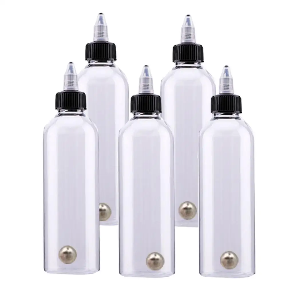 

5Pcs KD001 Clear Tattoo Airbrush Ink Empty Bottles Plastic Body Tattoo
