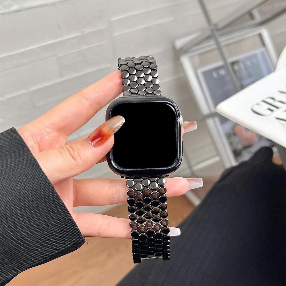 Women Strap for Apple Watch 10 42mm 49mm Band for iWatch Series 9 8 7 6 5 4 Se 41mm 40mm 38mm 44mm 45mm Stainless Steel Bracelet