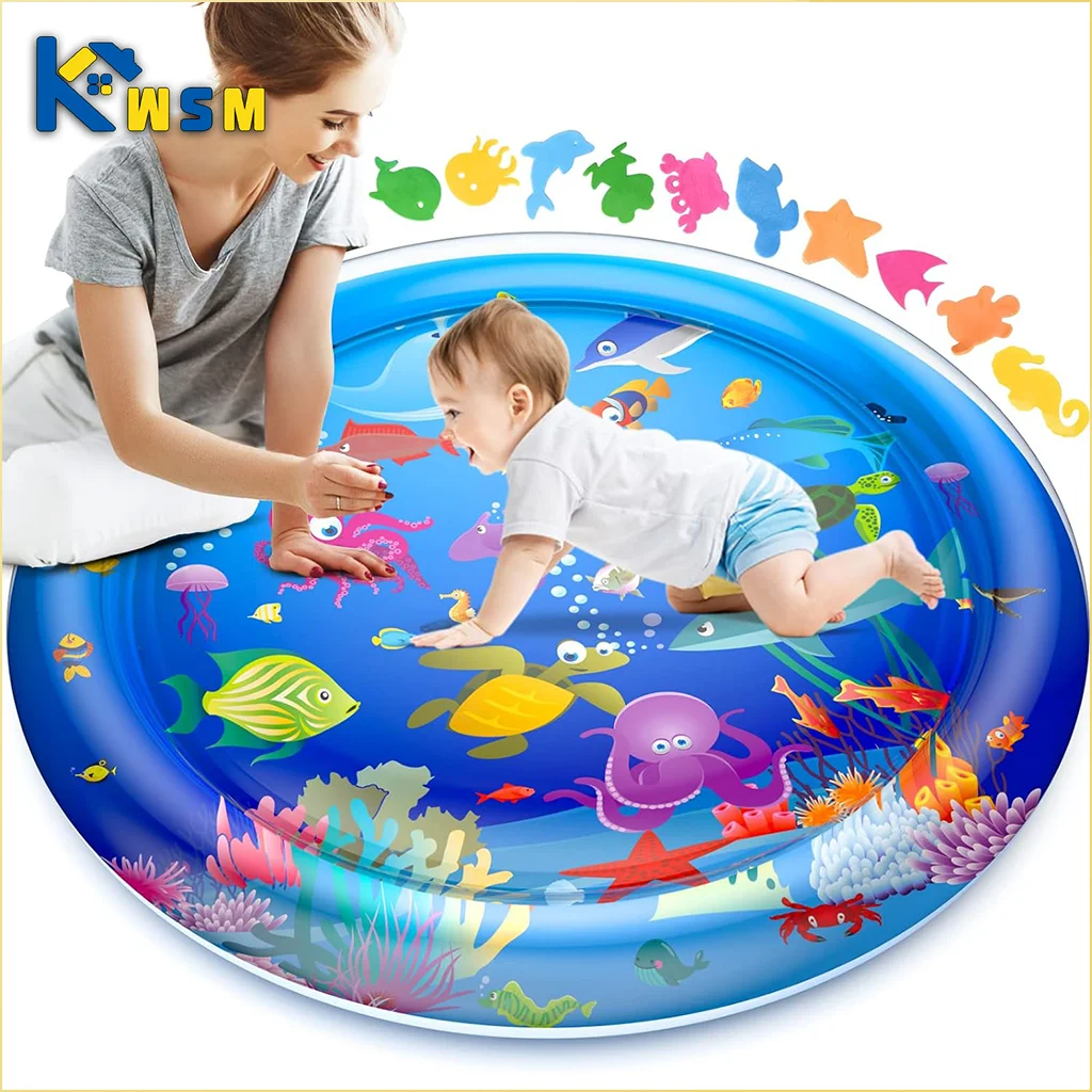 Baby Water Play Mat Inflatable Cushion PVC Infant Tummy Time Toddler Water Pad for Kids Early Education Developing Activity Toys