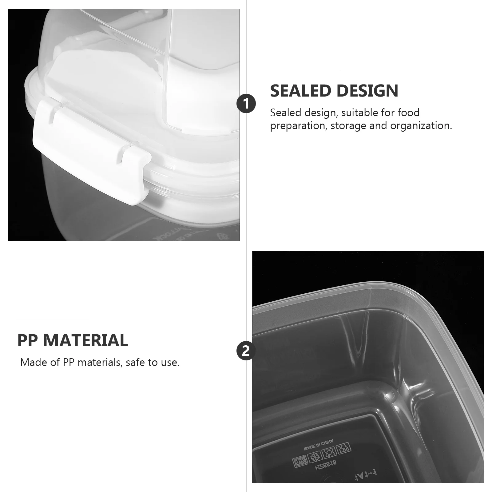 

Portable Lunch Box Microwavable PP Material Sealed Design Food Storage for Office School