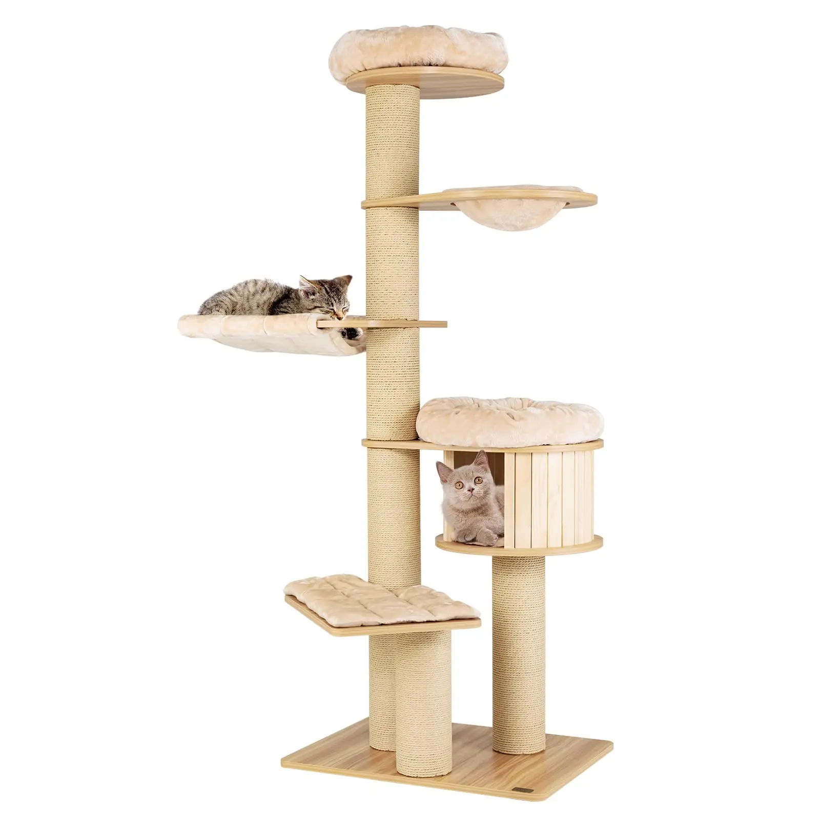 75 Inches Tall Cat Tree for Indoor Cats Large Cat Tree Tower with Scratching Posts Cat Condo Hammock and Basket Multi-Level