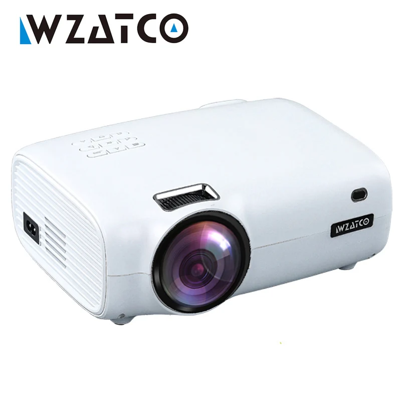 WZATCO-Mini Projetor LED Portátil, E600 Externo, Android, Opcional, Suporte Full HD, 1080P, Vídeo 4K, Home Theater, Beamer