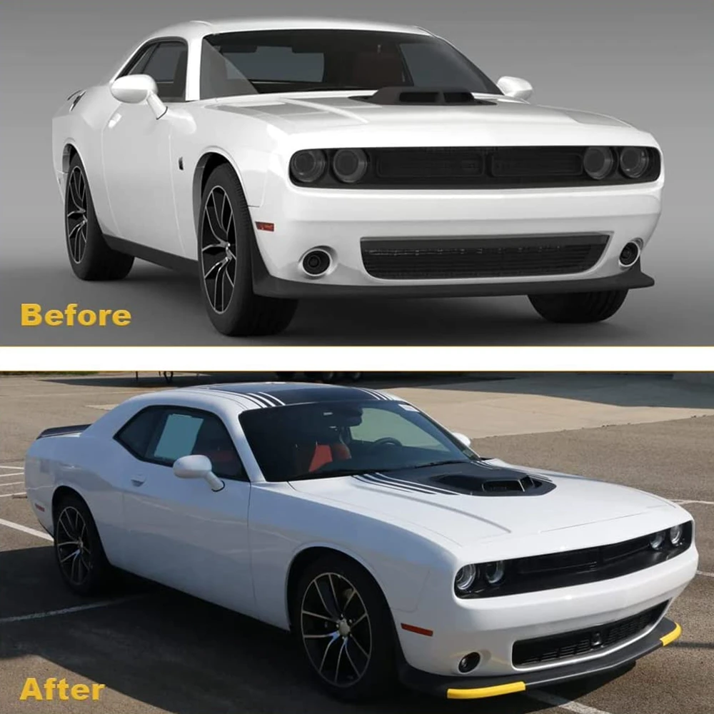 1 Pair For Dodge Challenger R/T Scat Pack 2019-2021 Auto Parts Front Bumper Lip Splitter Protector Replacement Easy to install
