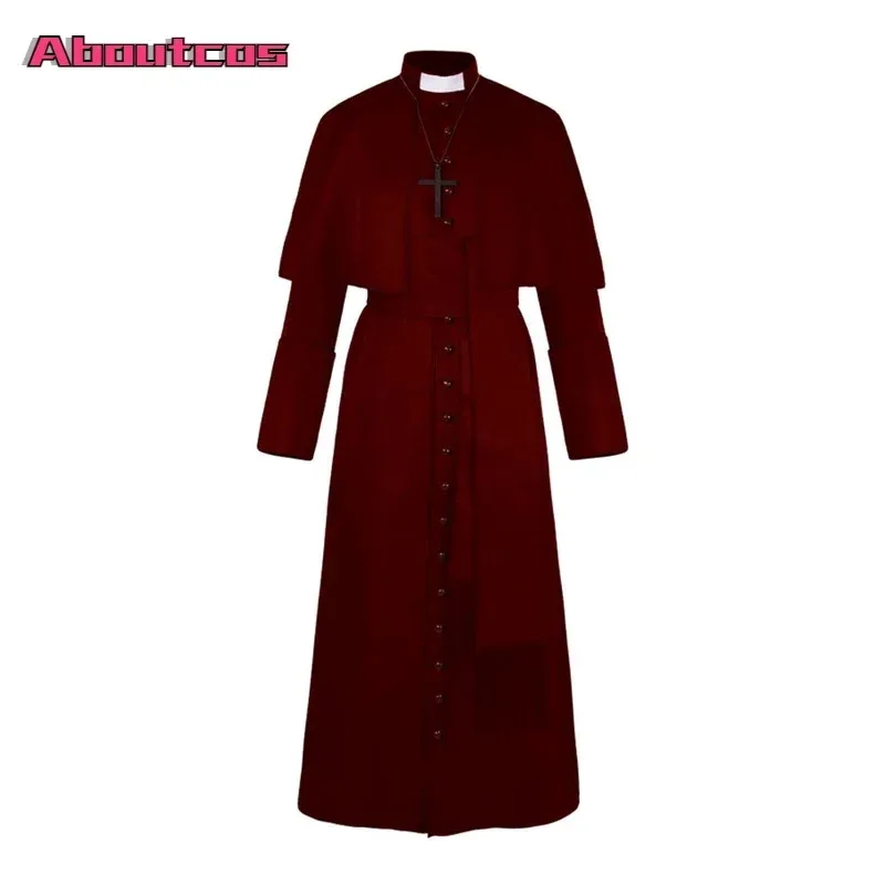 Aboutcos Priest Costume Catholic Church Religious Roman Soutane Pope Pastor Father Costumes Mass Missionary Robe Clergy Cassock