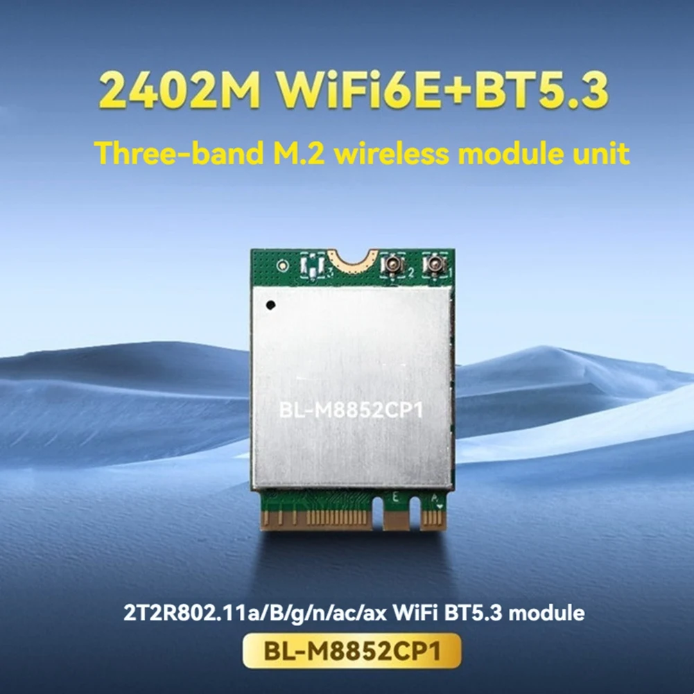 WiFi 6E Network Card RTL8852CE M.2 NGFF Wireless Network Adapter 2.4G/5G/6G Bluetooth 5.3 2400M Wifi Wireless Network