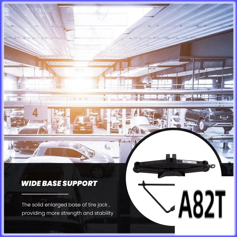 

T2-Car Scissor Jack 2 Ton (4000Lbs) Capacity Portable Steel Tire Jack With Handle Sedans Coupes Suvs Oversized Base Jack