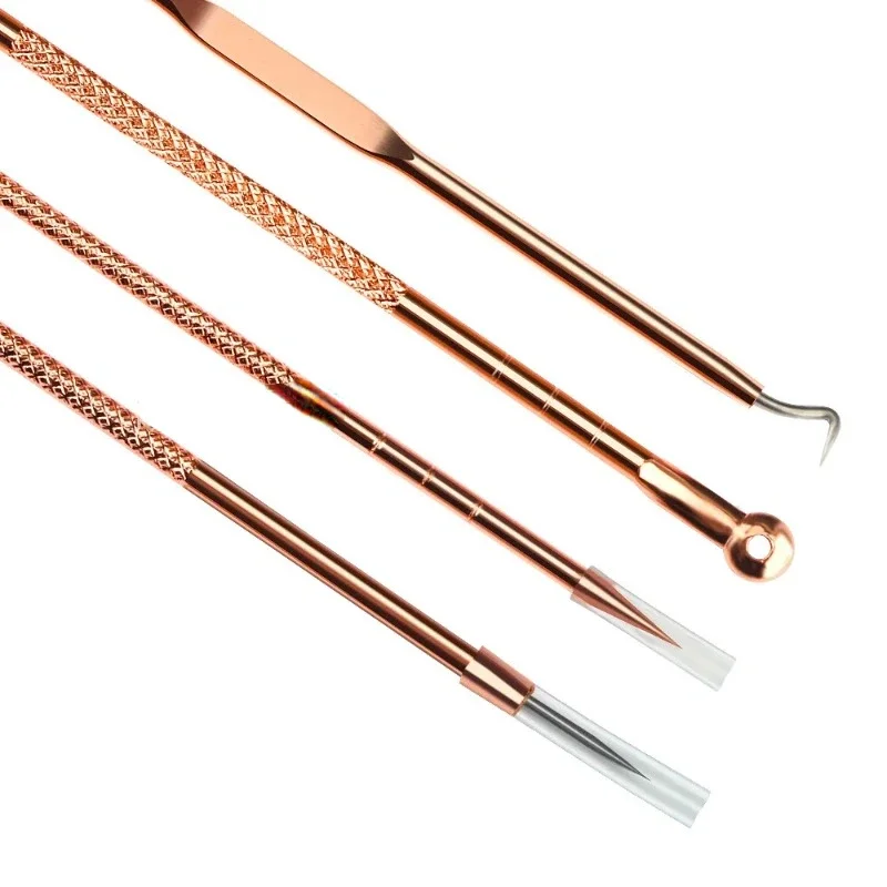 4 pçs acne cravo comedone ponto preto espinha mancha removedor cuidados com a pele beleza feminina tratamento acne poros limpador agulha gancho