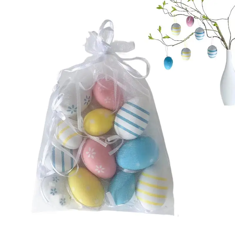 

Easter Small Egg Ornament 12X Colorful Toy Eggs Easter Egg Decoration Reusable Scene Props For Easter Tree Basket Wall Seasonal