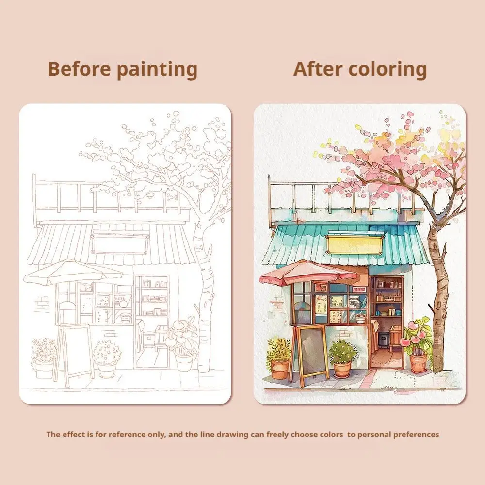 สมุดระบายสีตามตัวเลขเพื่อคลายเครียด - ชุดระบายสีน้ำขนาดเล็กแบบ DIY พร้อมสีที่เติมไว้ล่วงหน้า สมุดระบายสีพกพาแบบพับสามตอน