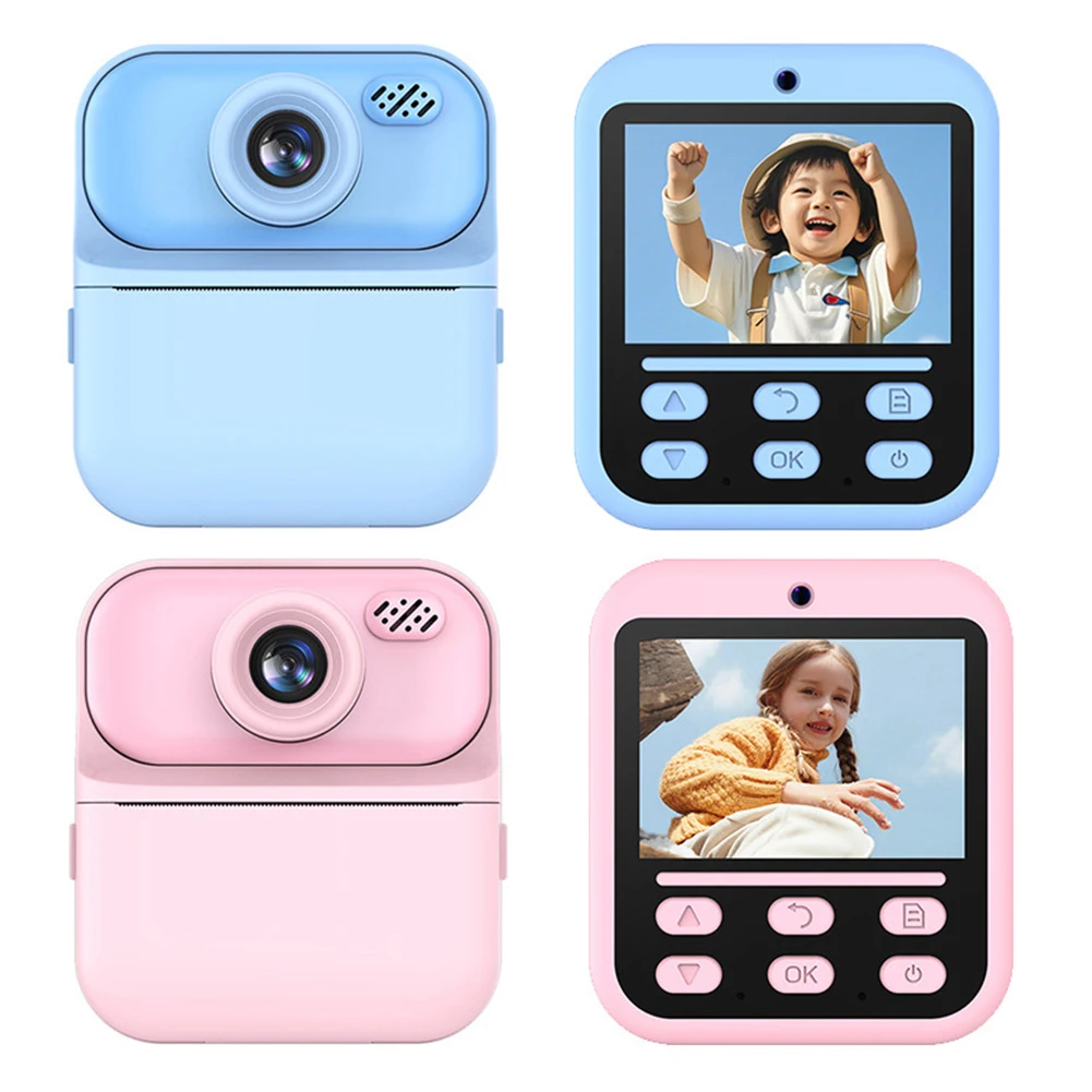 즉석 인쇄 카메라 HD 디지털 카메라 2.4인치 즉석 사진 인쇄 카메라 USB 충전식 소녀 소년 생일 선물용