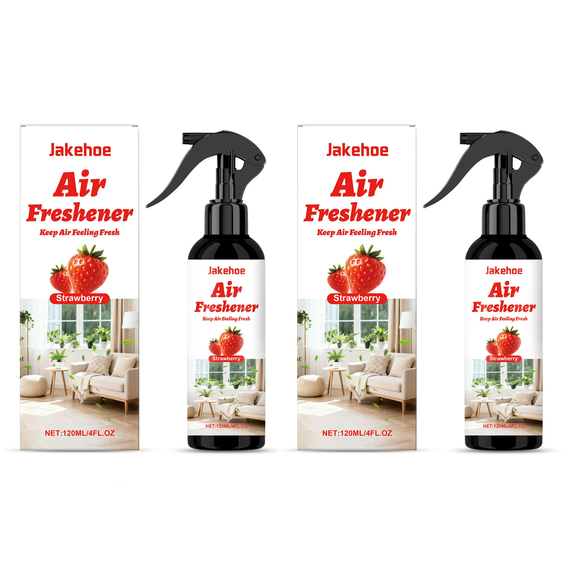 

Освежитель воздуха-спрей 120 мл, аромат клубники, эффективный, стойкий, ароматерапевтический, дезодорирующий, для автомобиля и ванной комнаты