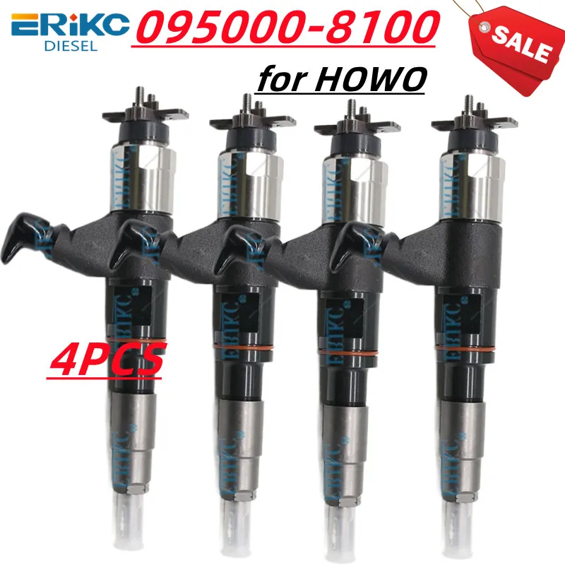 ERIKC Inyector 095000-8100 Auto Diesel Fuel Injector VG1096080010 Common Rail Original Injection Assy 0950008102 for HOWO