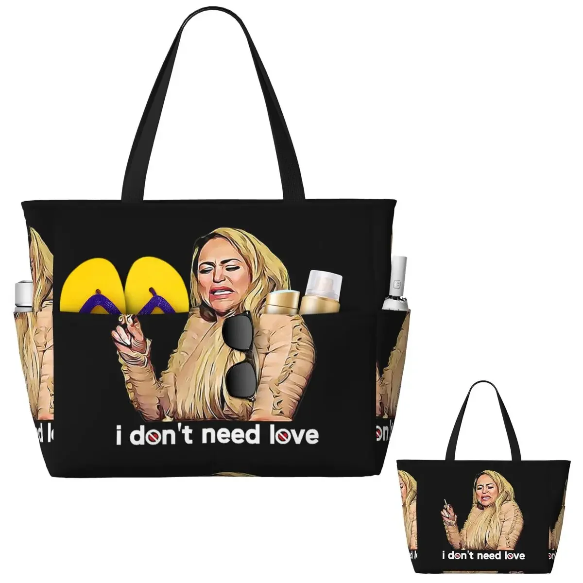 90 Day Fiance - Darcy Don't Need Lov Beach Tote Bag Sport Gym Yoga Duffle Large Tote Bag Women Travel Bag Fitness bag