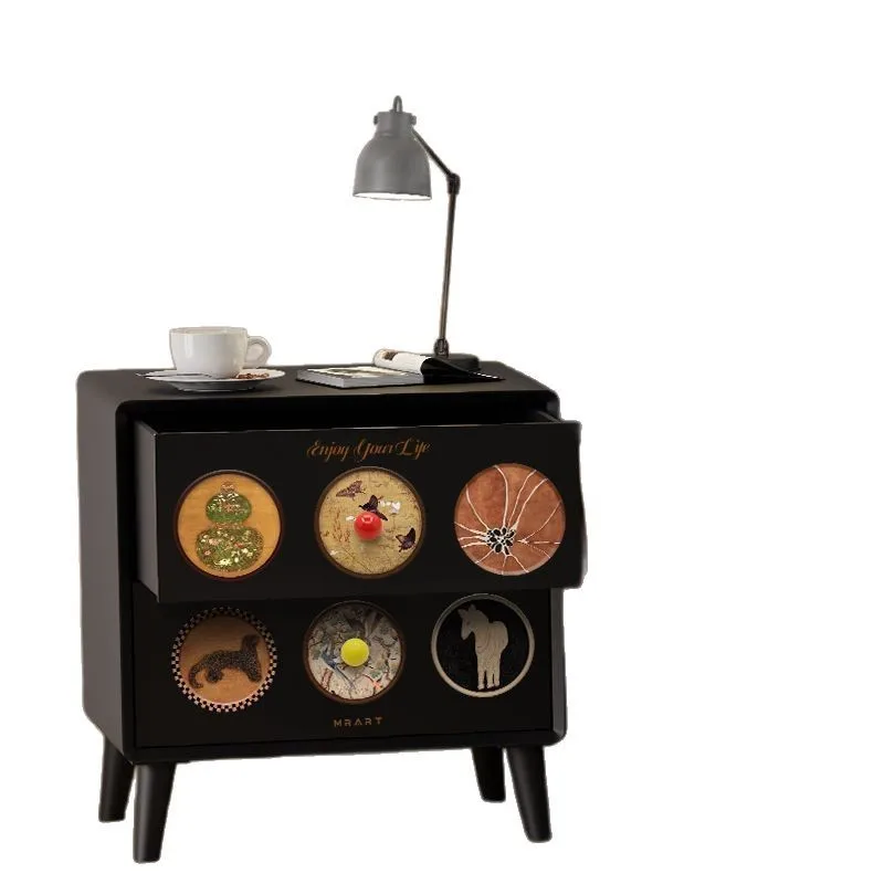 

Medieval bedside table creative cartoon side few bedroom locker cute sofa side cabinet coffee table household storage cabinet