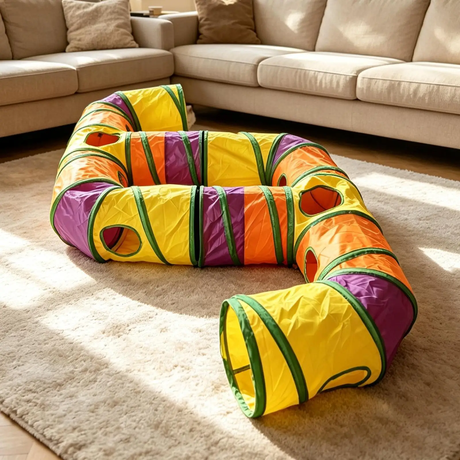 Cat Tunnel Rainbow Interactive Entertainment Decoration Pet Toy Play Tunnels For Puppy Bunny Living Room Apartment Backyard Yard