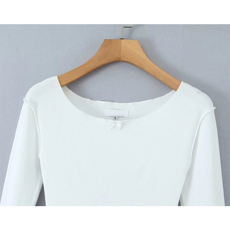 YENKYE 新しい女性フィットスリムホワイトニットミニドレス長袖 O ネックレーススプライシングレイヤードフリル T シャツドレス 2025 セクシーなローブ