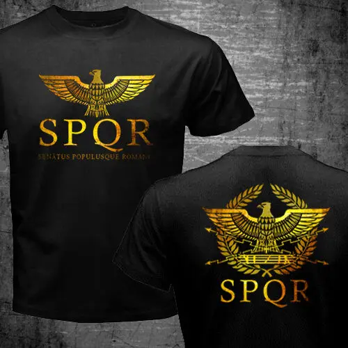 New SPQR Roman Rome Senate Military Faction Eagle Logo Men T-shirt Short Sleeve Casual Cotton O-Neck Summer TShirts