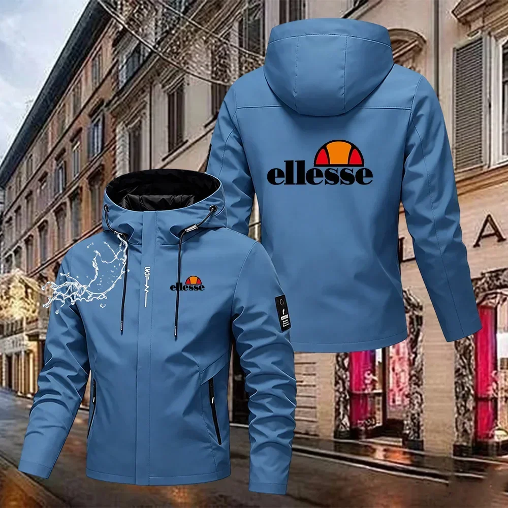 New men's spring and autumn windbreaker printed letter jacket, casual hiking waterproof high-quality outdoor sports jacket