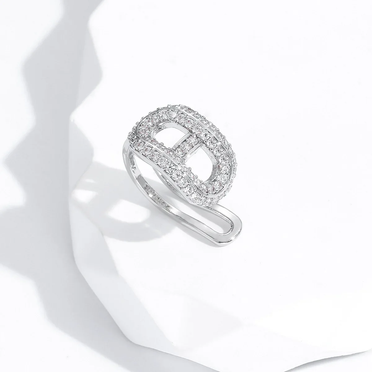 YCP Earrings Light Luxury Micro Inlaid Zircon Pig Nose Earless Ear Bone Clip Elegant All-Match Ear Clip