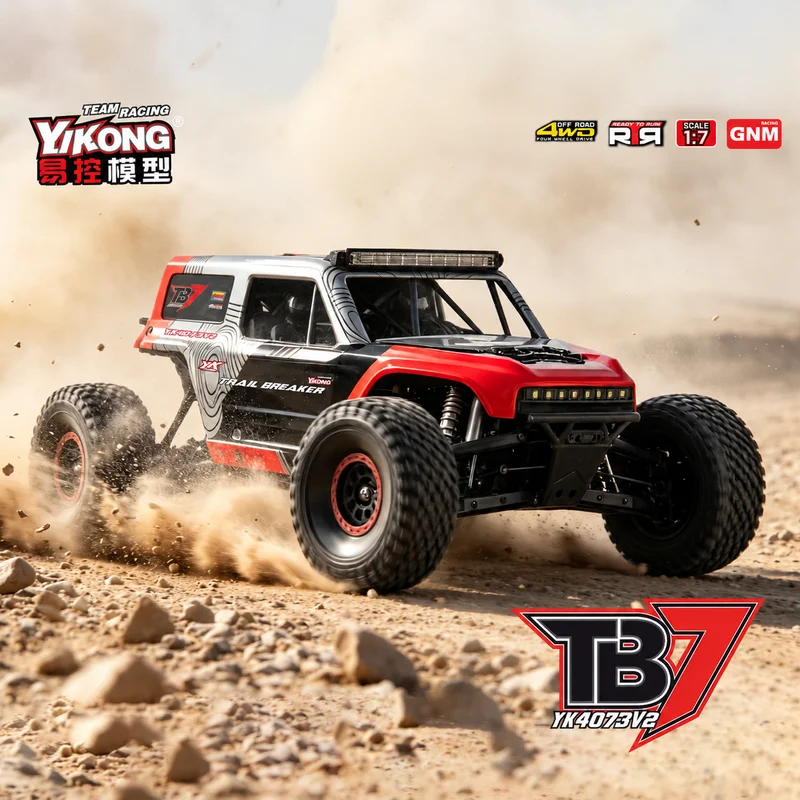 YIKONG YK4073 V2 TB7 1:7 Rear Straight Bridge Desert Short Card Remote Control Electric Brushless 4WD Off-Road Vehicle 4073 RTR