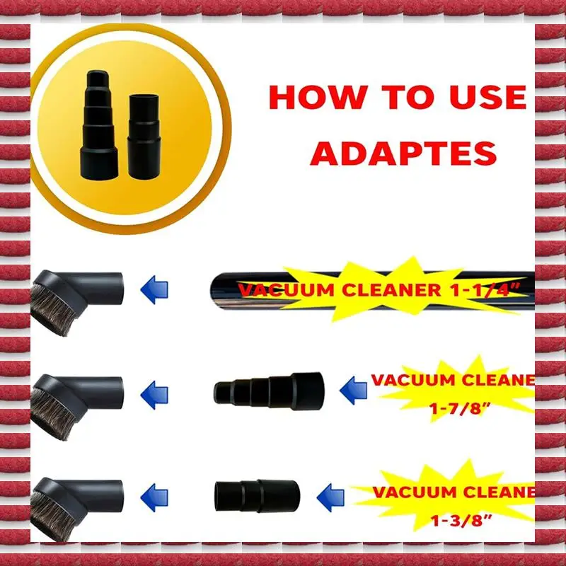 Комплект из 8 бытовых пылесосов A97G — подходит для насадок и аксессуаров размером 1-7/8 дюймов, 1-3/8 дюйма (35 мм), 1-1/4 дюйма (32 мм).