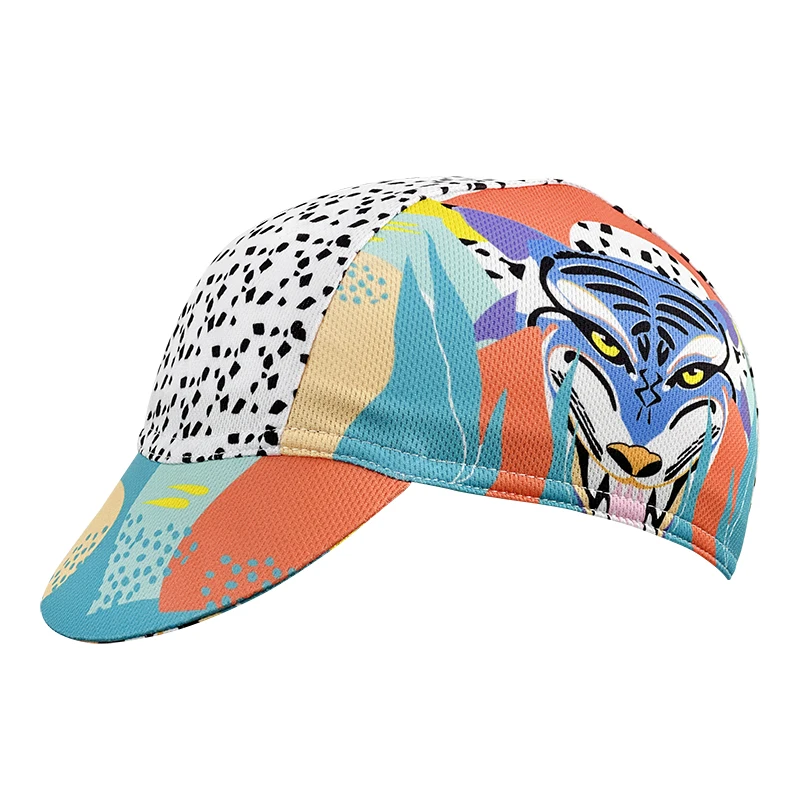 Classic cycling cap, quick-drying polyester, neutral street pop Flowers and wolves