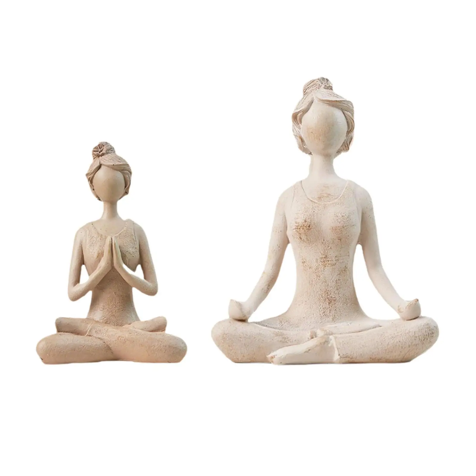 Abstract Yoga Girl Statue Collection Luxury Novelty Artwork Female Figurine Ornament for Office Table Dorm Lounging Room Bedroom