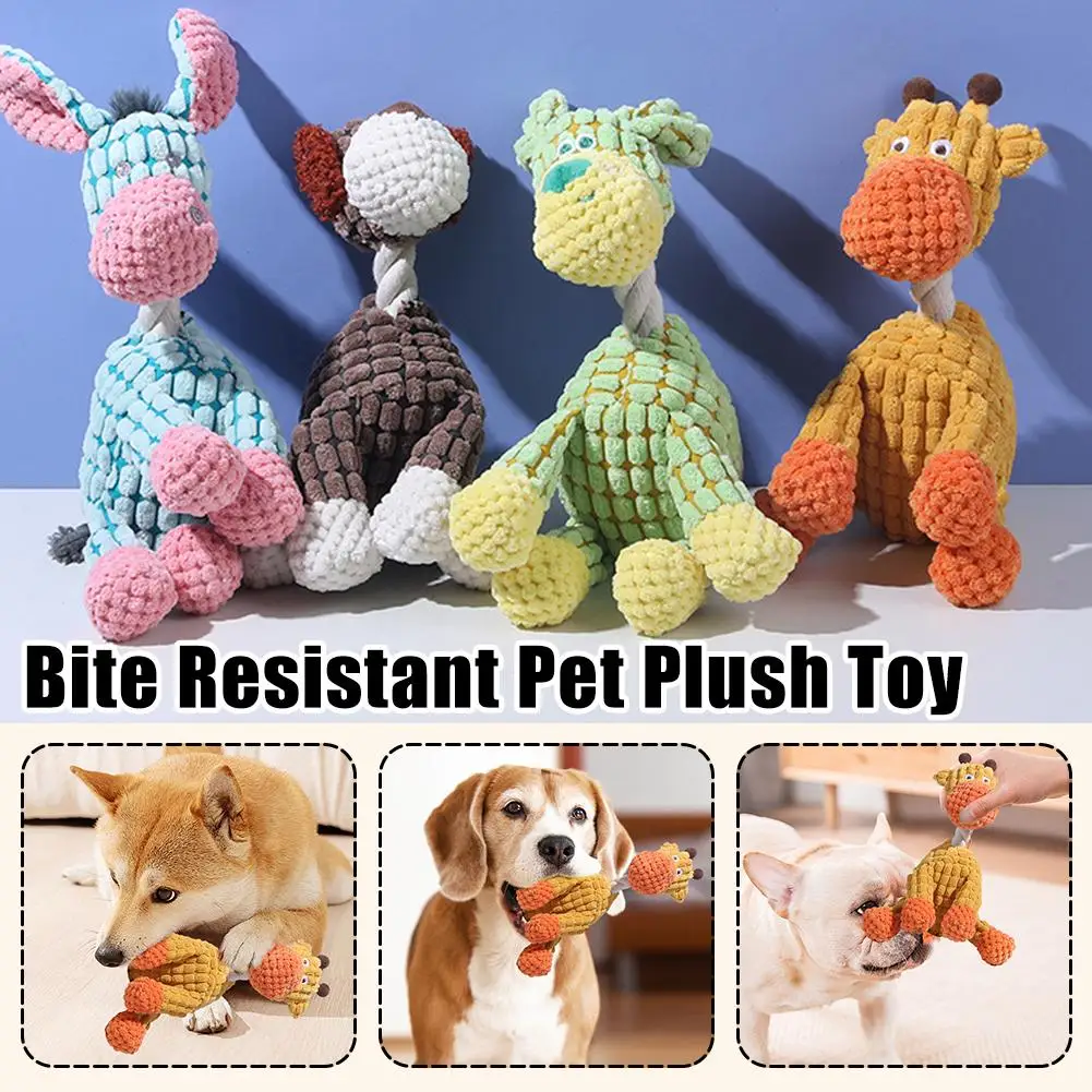 Peluche drôle d'âne son poupée résistant à la déchirer et à mordre les dents meulage son chien jouets à mâcher pour jouets d'entraînement pour animaux de compagnie