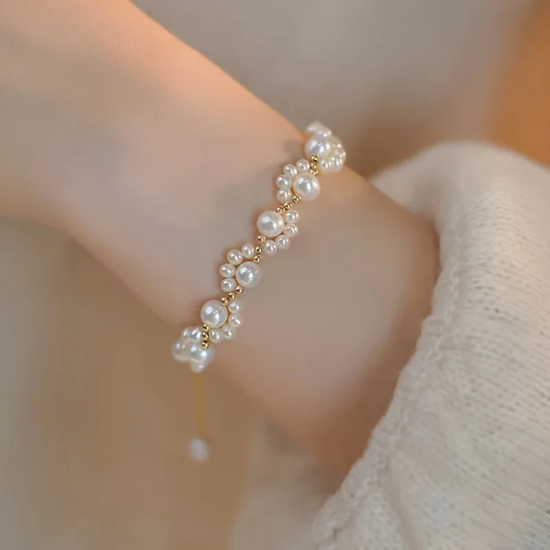 1pc Nette Kätzchen Pfote Faux Perle Armband Kreative Süße Schmuck Armband Täglichen Verschleiß Exquisite Geschenk für frauen Armband