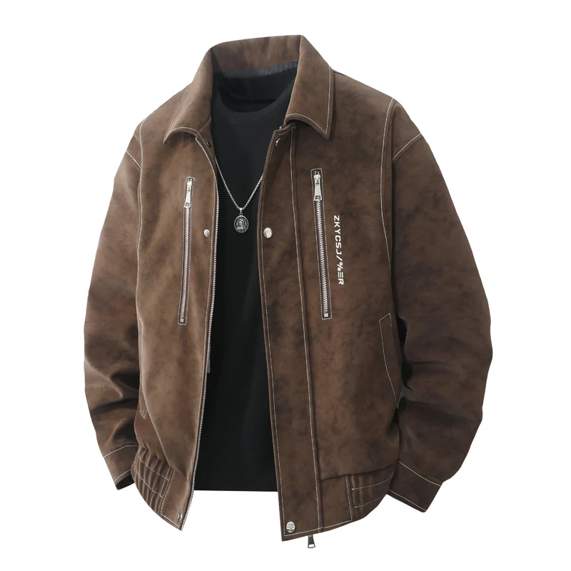 

Мужское толстое повседневное пальто высокого качества с лацканами, трендовая весенне-осенняя куртка 2025 года, зима, новый стиль, куртки среднего возраста