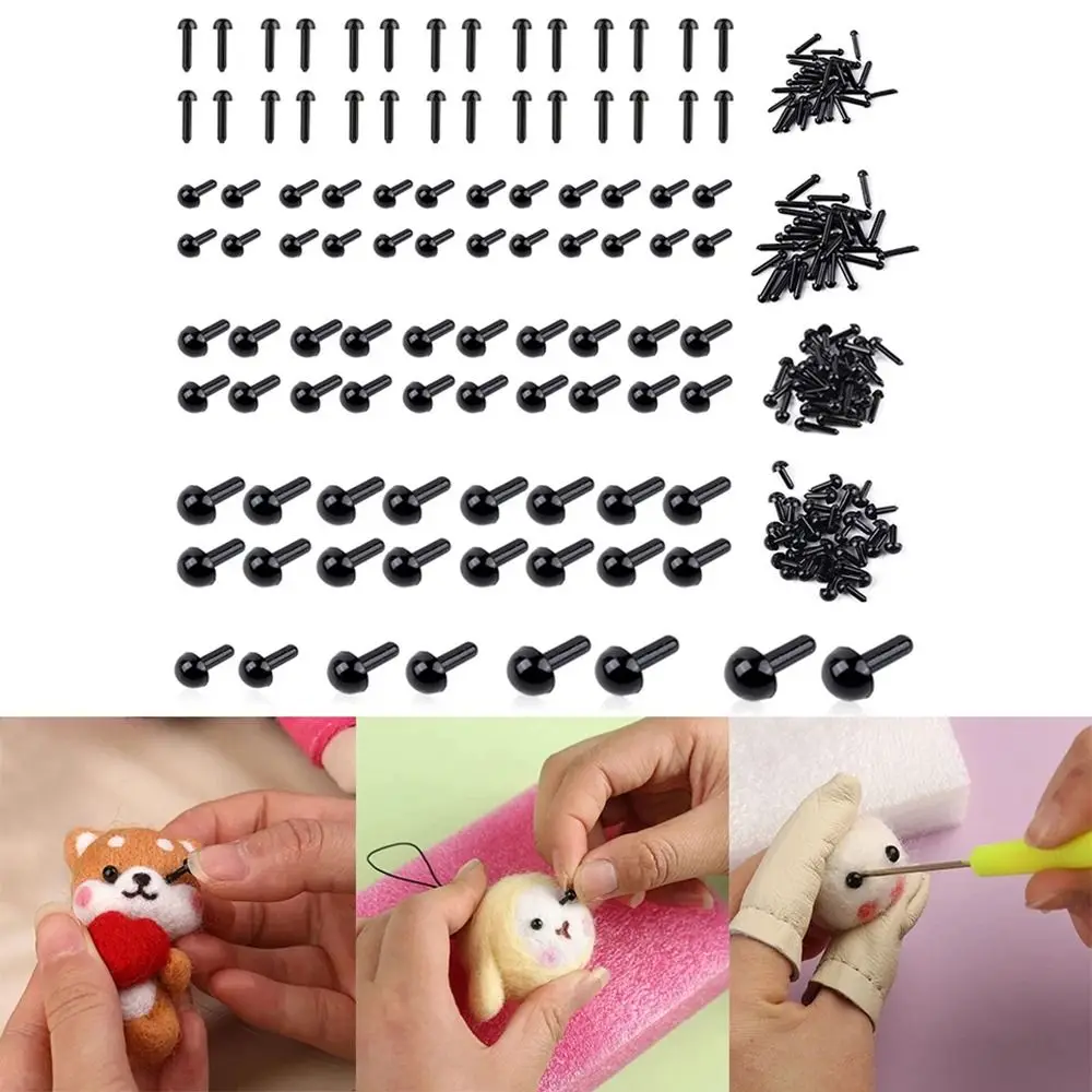 200Pcs 200Pcs Doll Eyes New DIY 3/4/5/6 Mm Dolls Accessories Plastic Mini Safety Eyes Needle Felting