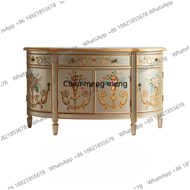 

Американский полукруглый шкаф, покрашенный обеденный шкаф для гостиной, входной шкаф из массива дерева.