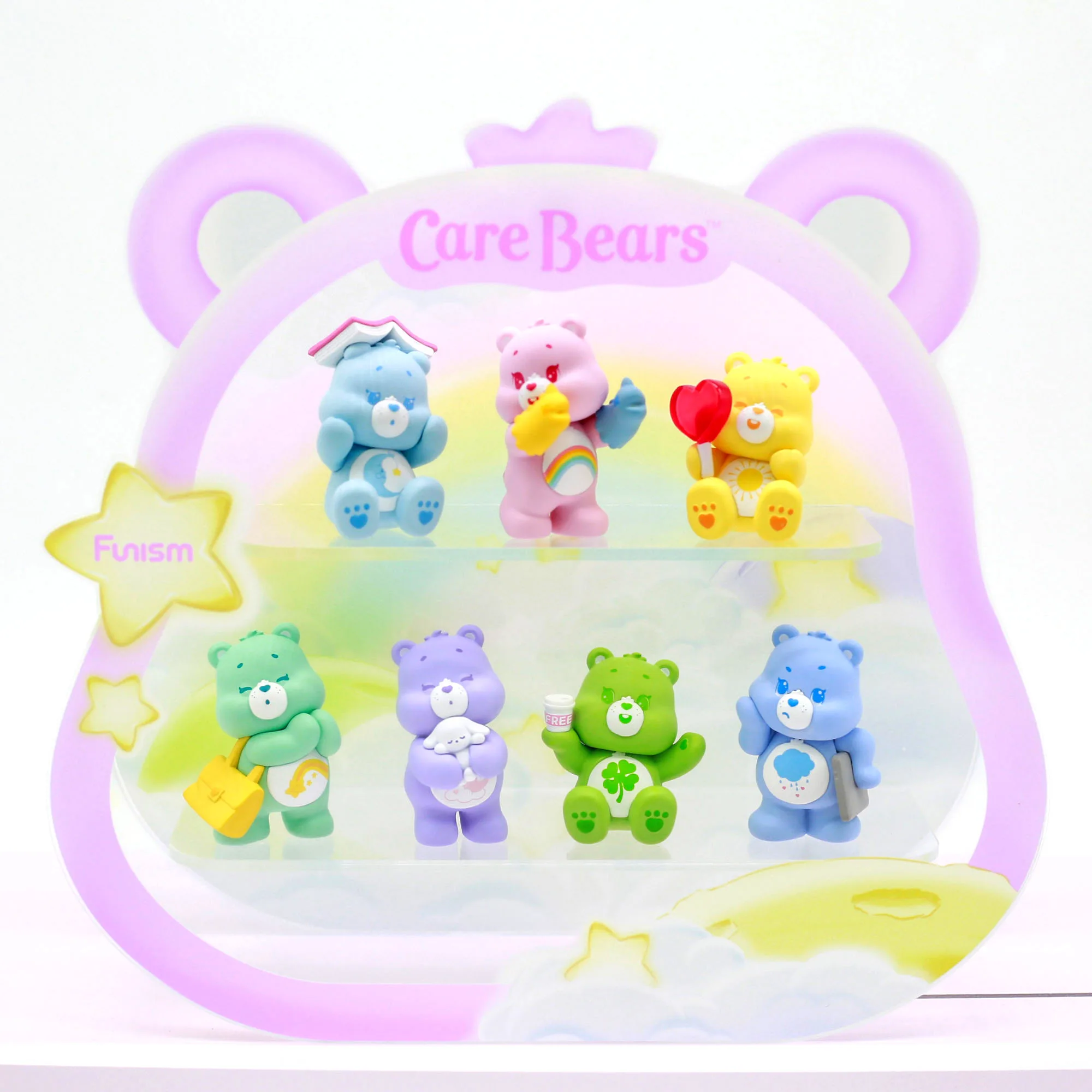 FUNISM Care Bears Little Things Series Cubby Face صندوق أعمى لعبة جمع Kawaii الدب أرقام دمية صغيرة الفتيات هدايا عيد الميلاد